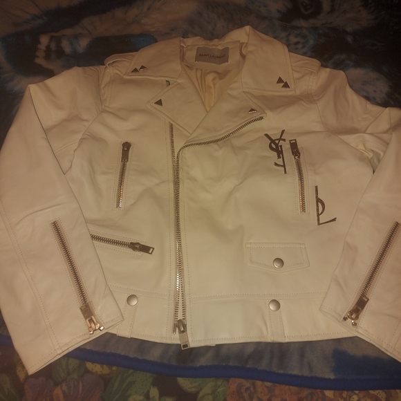 New Womens Saint Laurent leather lambskin jacket - Picture 5 of 5